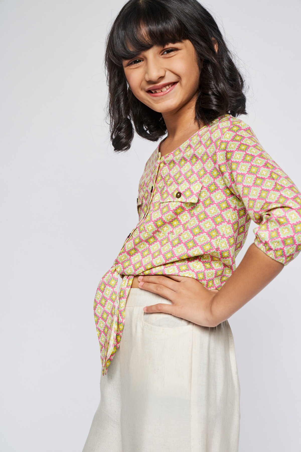 2 - Mint Tie-Ups Geometric Top, image 2