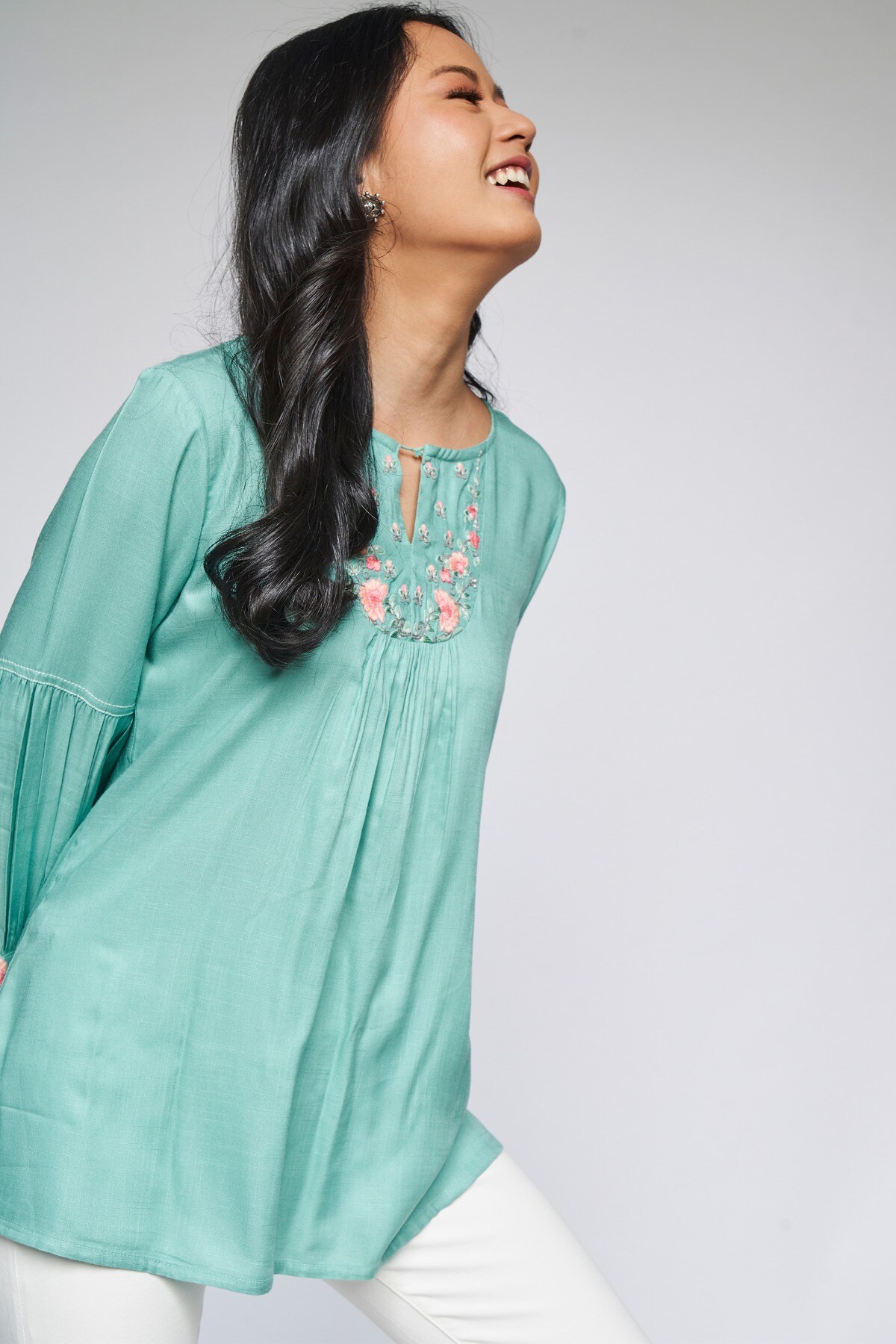 3 - Sage Green Solid A-Line Top, image 3