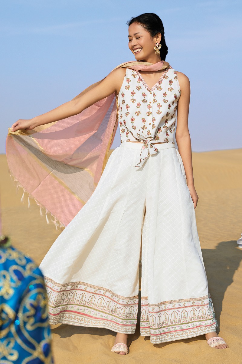 Off white 2025 ethnic crop top