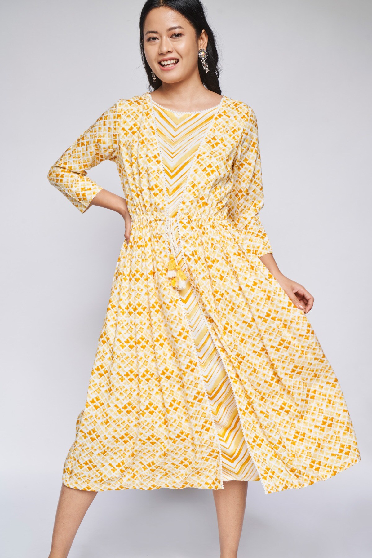 Global desi discount yellow maxi dress