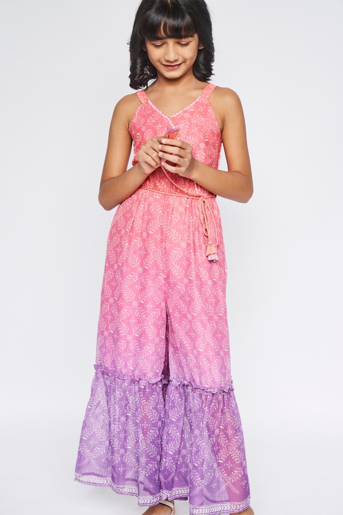 1 - Multi Color Embroidered Floral Jump Suit, image 1