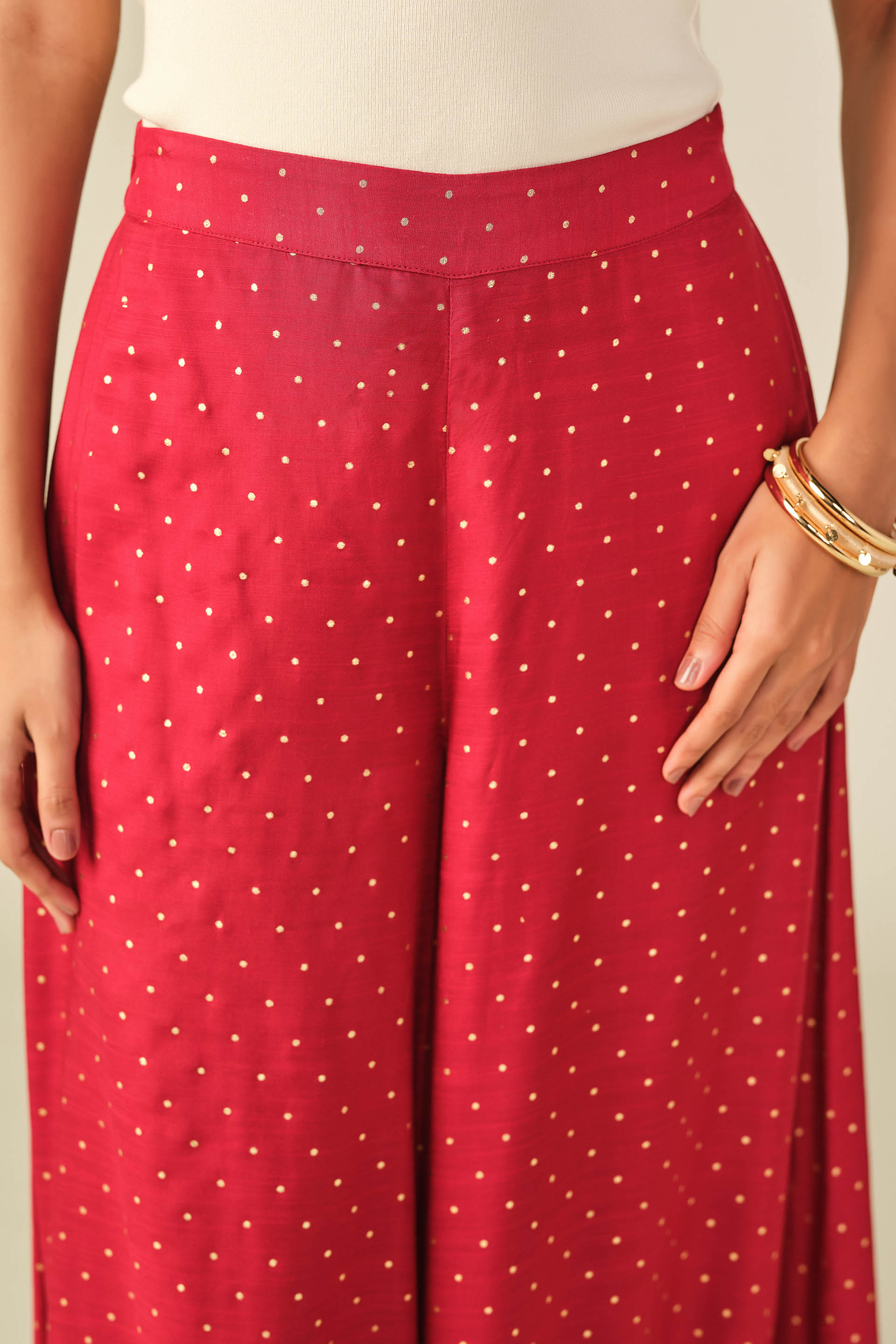 Solid Sharara in Red, Red, image 2