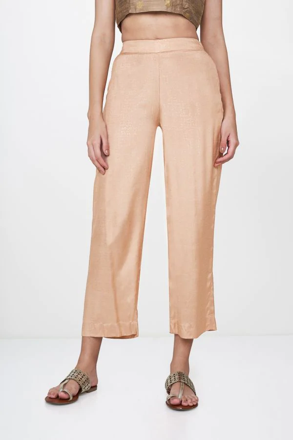 Buy Beige Textured Pants for Women | ONLY | 154375202