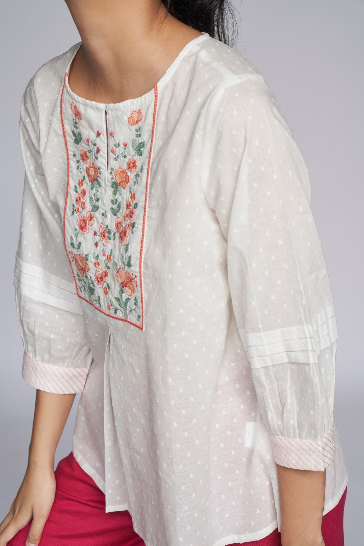 5 - White Dobby A-Line Top, image 5