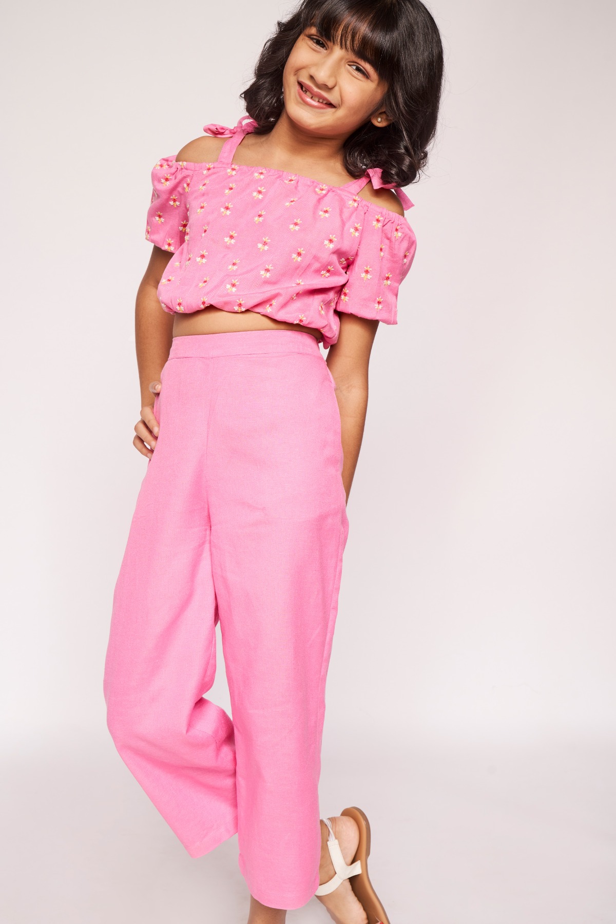 2 - Pink Embroidered Solid Suit, image 2