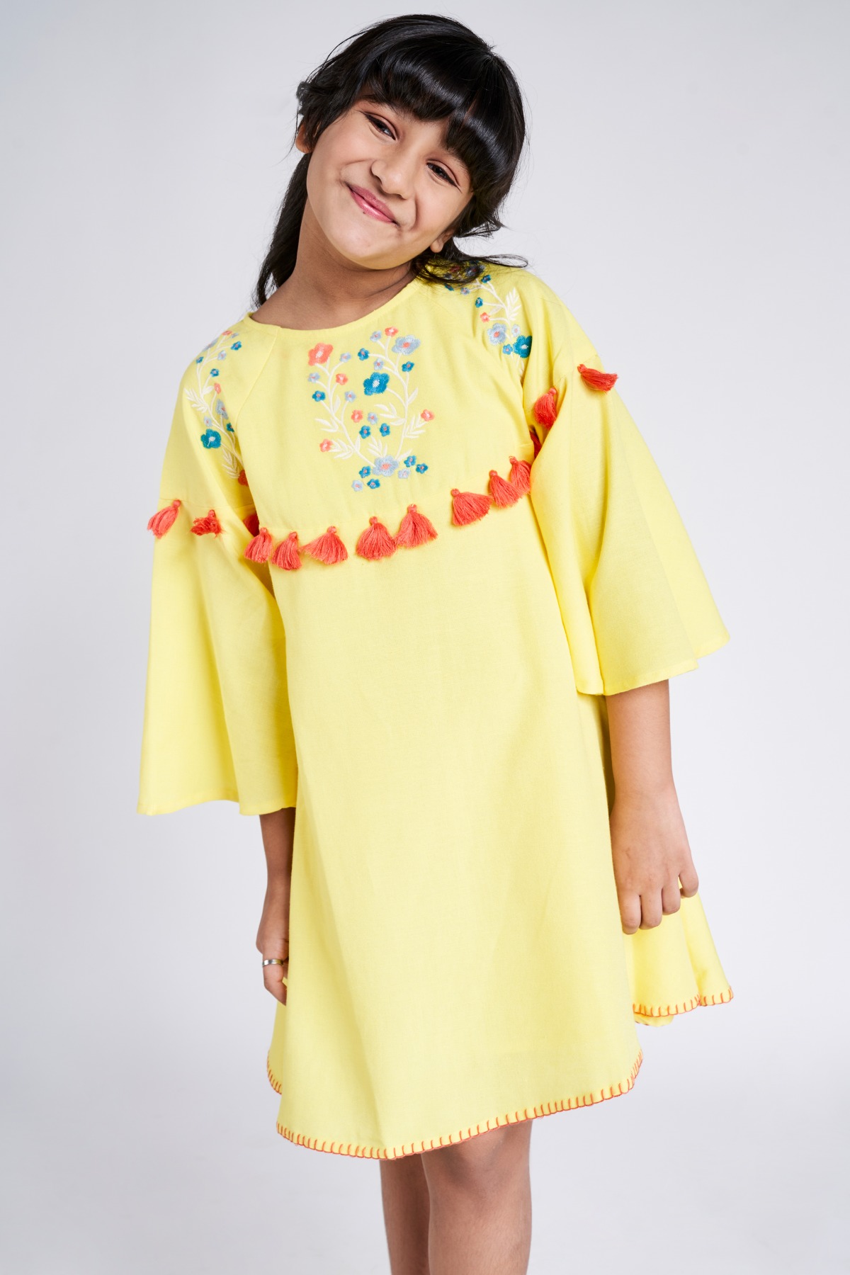 Global desi yellow new arrivals dress