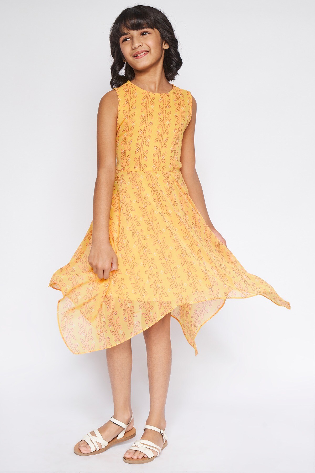 2 - Yellow Geometric Asymmetric Dress, image 2