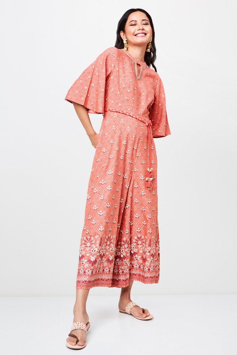 5 - Pink Floral Fit and Flare Maxi Jumpsuit, image 5
