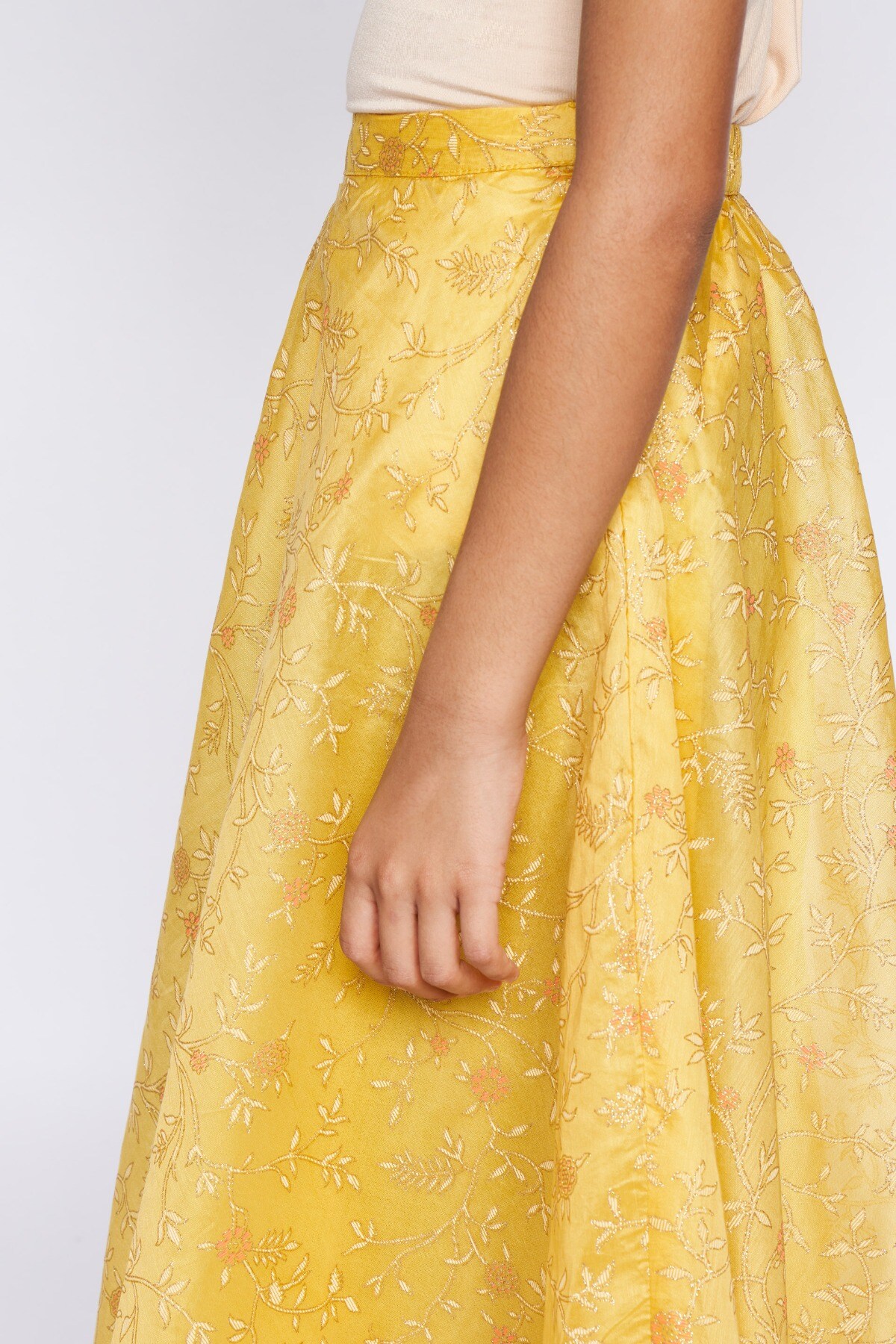 Floral flare skirt yellow discount