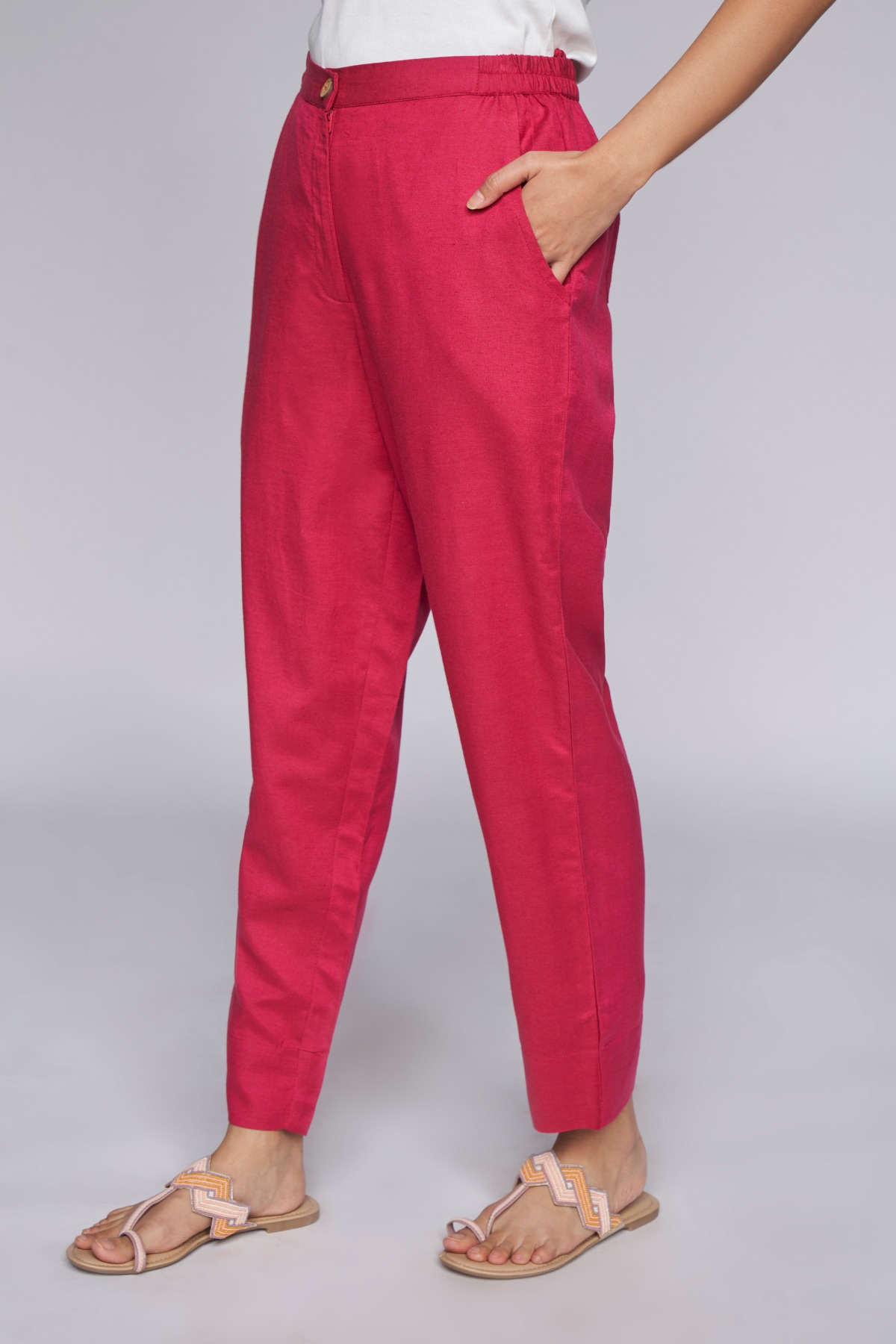 Buy Hot Pink Cargo Pants Party/ Casual Wear Cotton Online