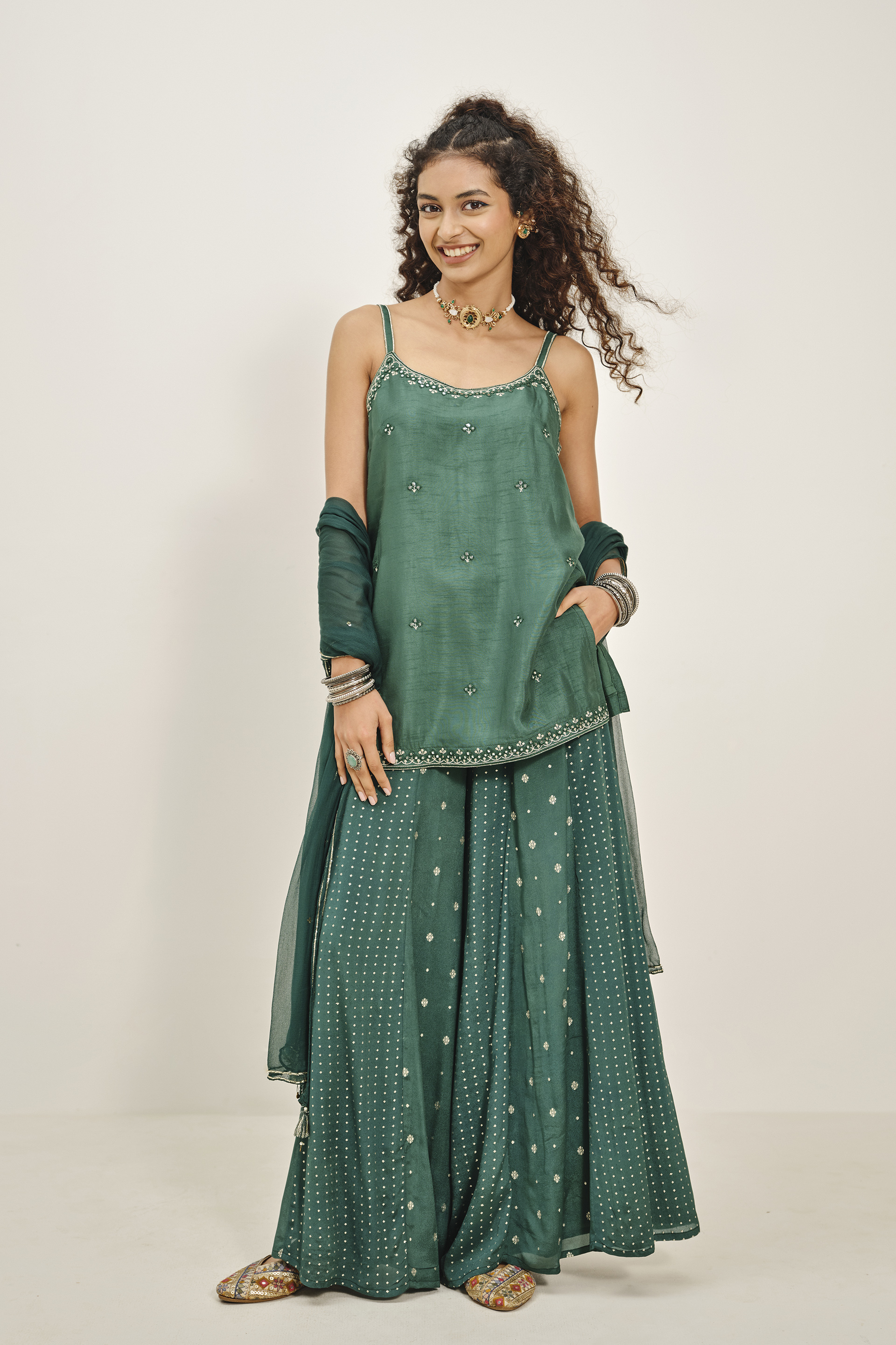 global desi green maxi dress – Buy Women's Western Fusion Dresses, Tops & Co-ords Online Fabric_Polyester