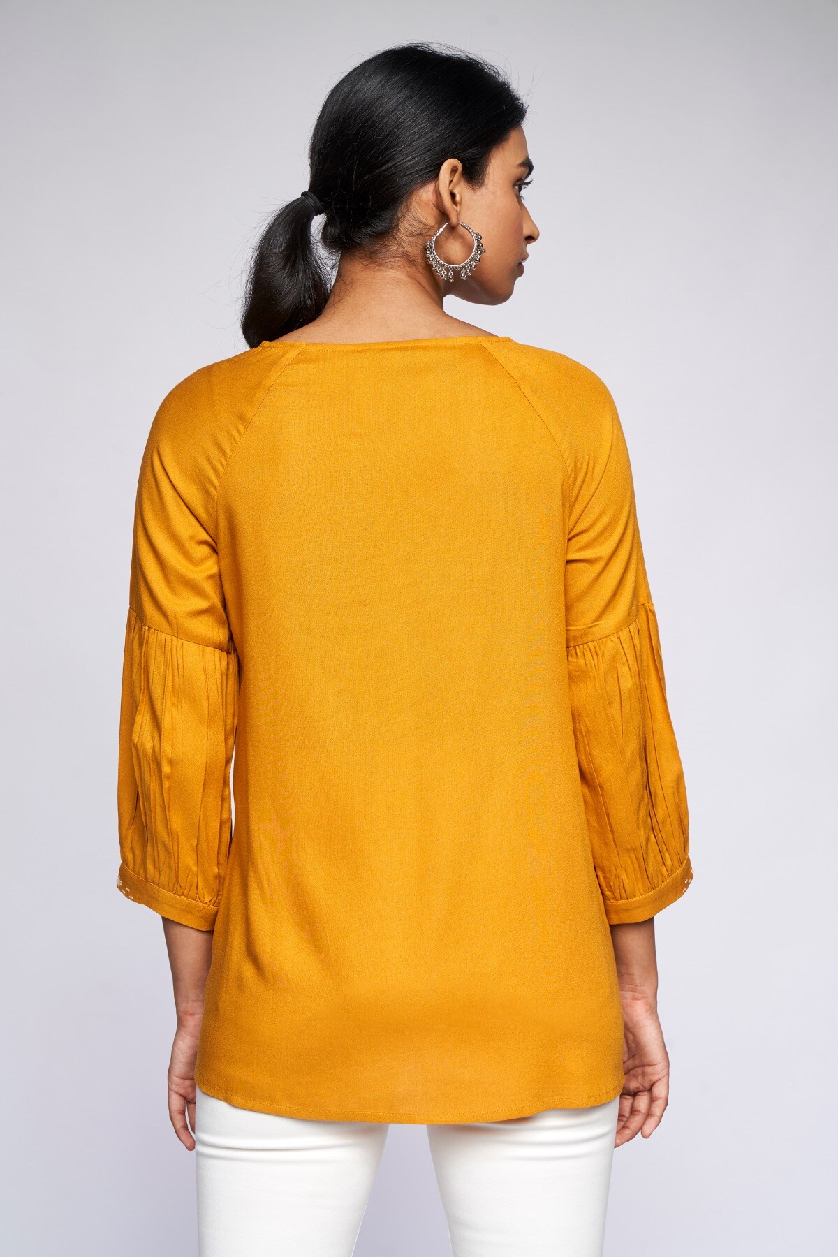 4 - Yellow Solid A-Line Top, image 4