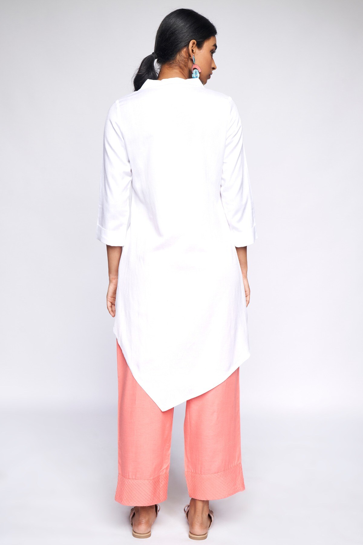 4 - White Solid A-Line Tunic, image 4