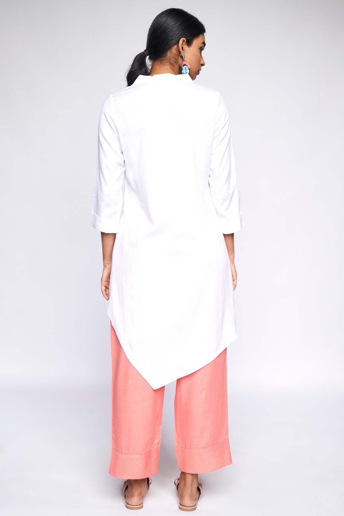 Buy White Solid A Line Tunic Online at Best Price at Global Desi