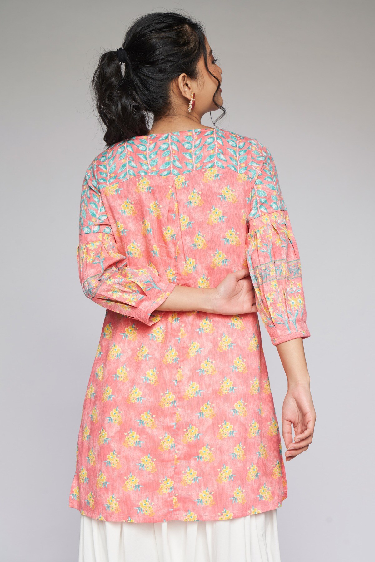 4 - Pink Floral Fit & Flare Tunic, image 4