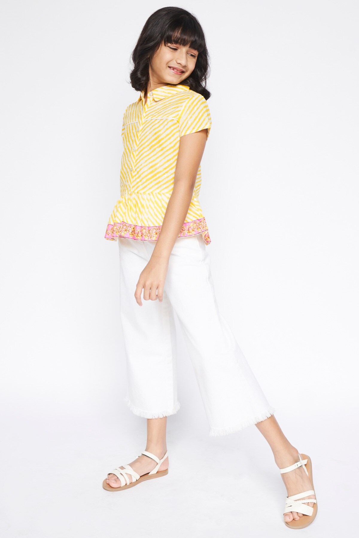 4 - Yellow Gathers or Pleats Dobby Top, image 4