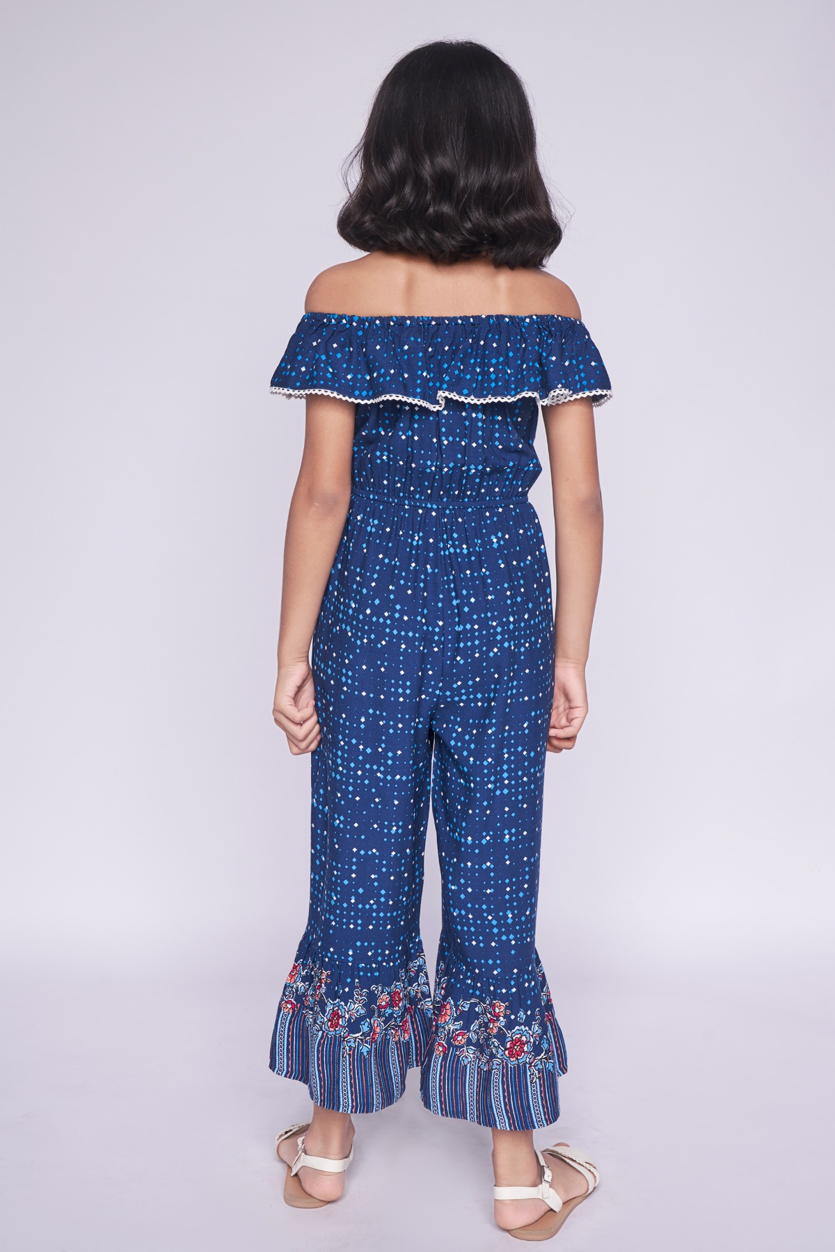 5 - Indigo Lace Flared Jump Suit, image 5