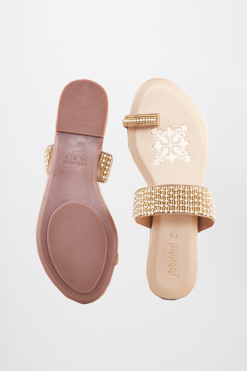 4 - Golden Embroidered Flats, image 4