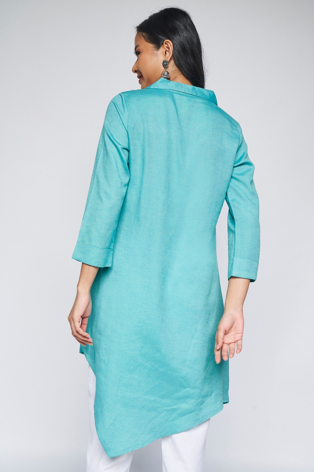 5 - Aqua Solid A-Line Tunic, image 5