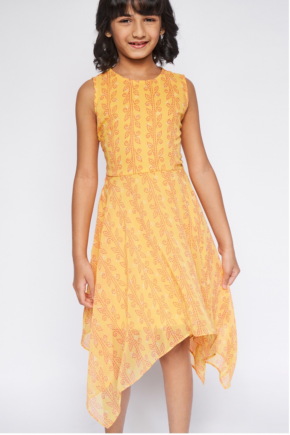 4 - Yellow Geometric Asymmetric Dress, image 4