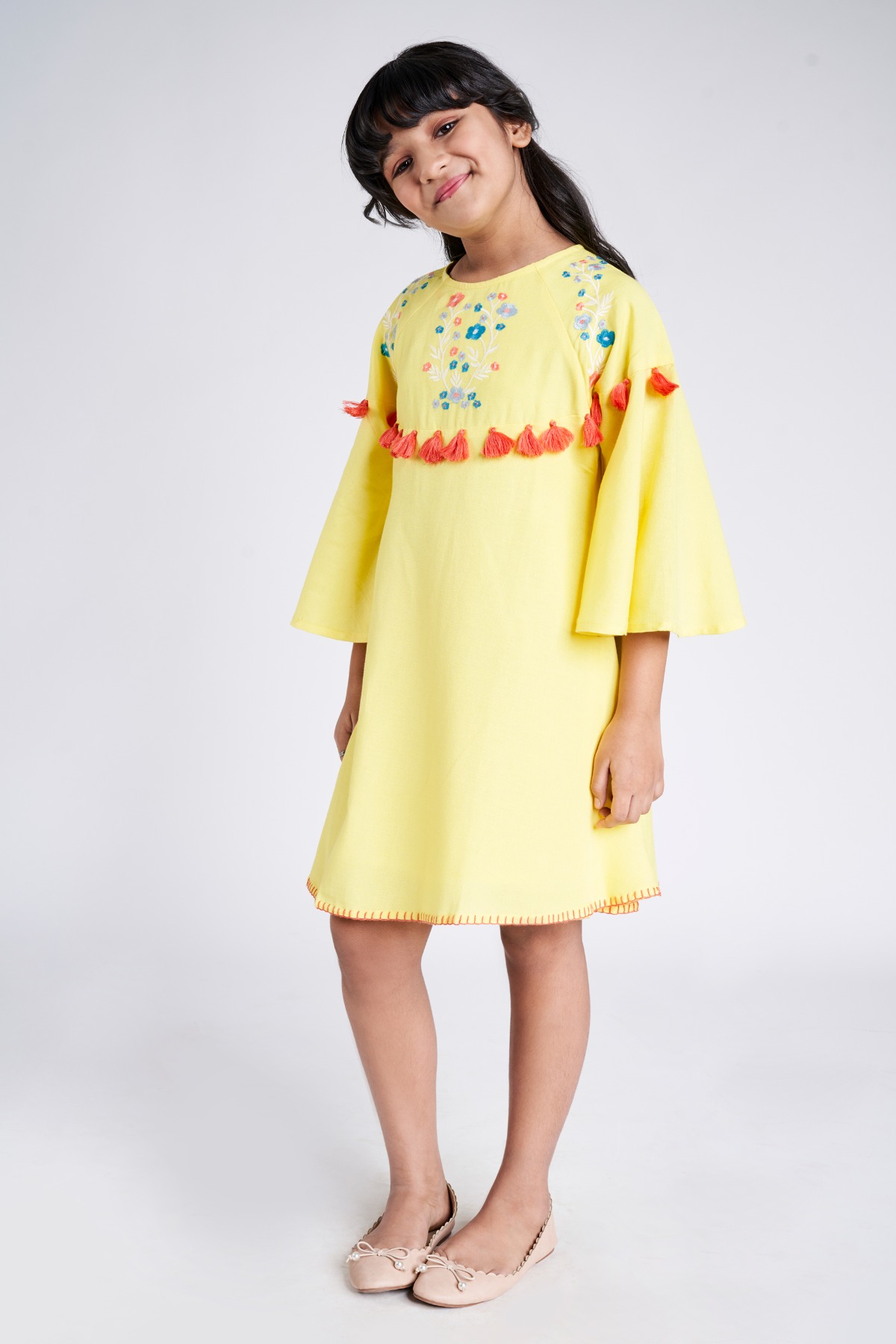 Global desi yellow new arrivals dress