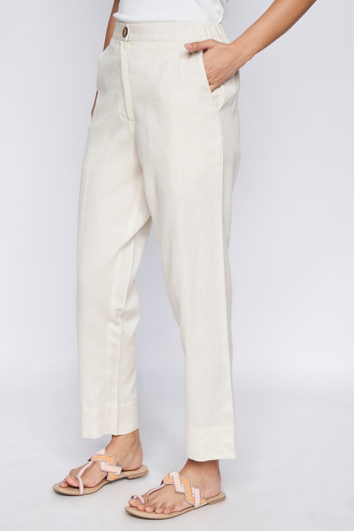 2 - White Solid Straight Bottom, image 2