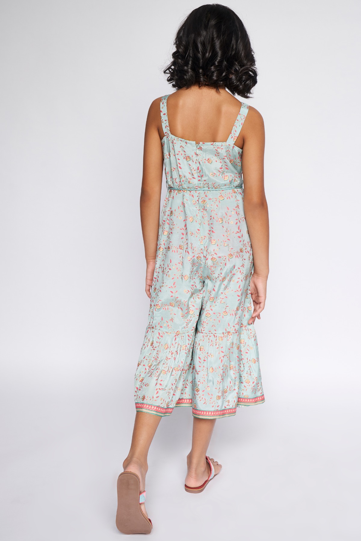6 - Sage Green Embroidered Foil Print Jump Suit, image 7