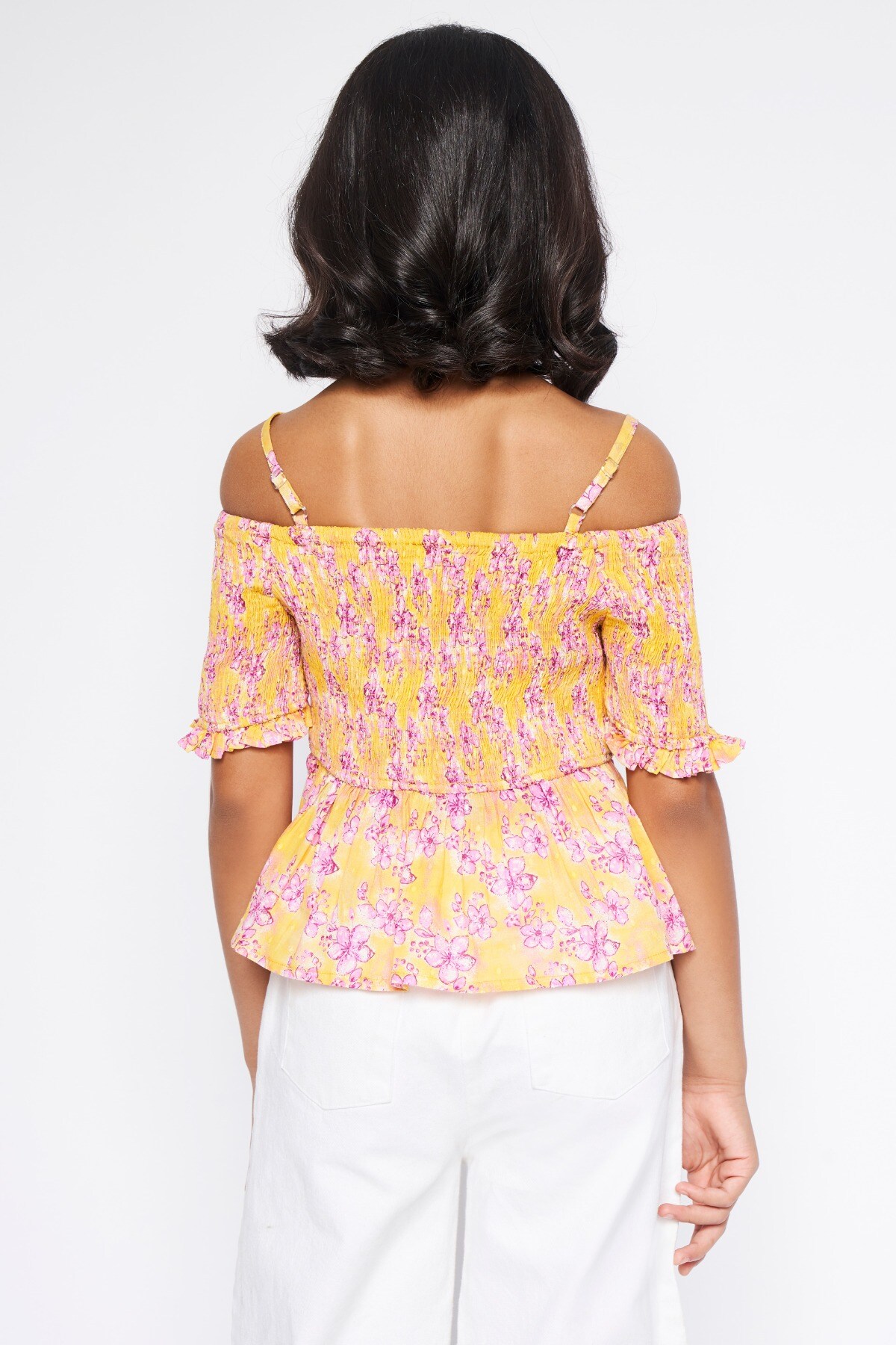 5 - Yellow Smocking Floral Top, image 5