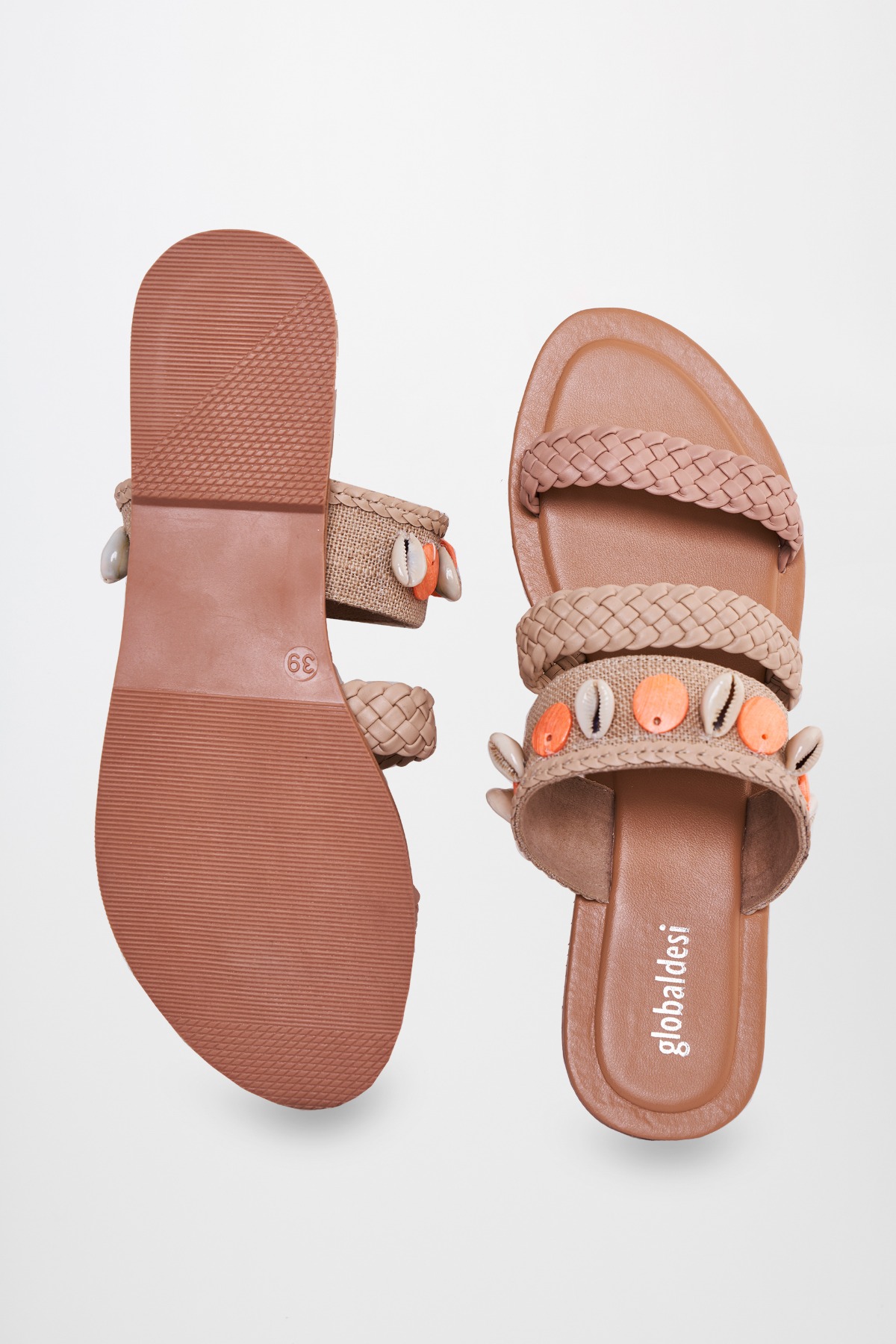 4 - Beige Beaded Flats, image 4