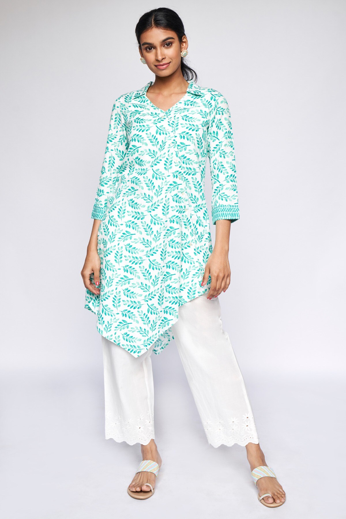 4 - Mint Floral A-Line Tunic, image 2