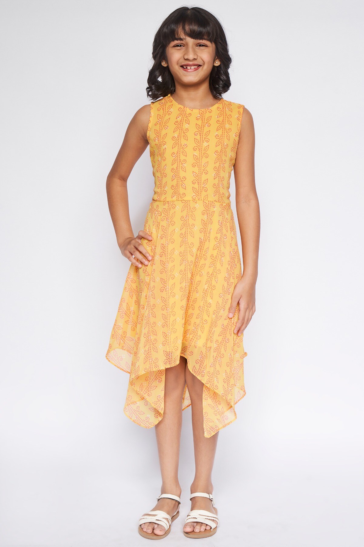 3 - Yellow Geometric Asymmetric Dress, image 3