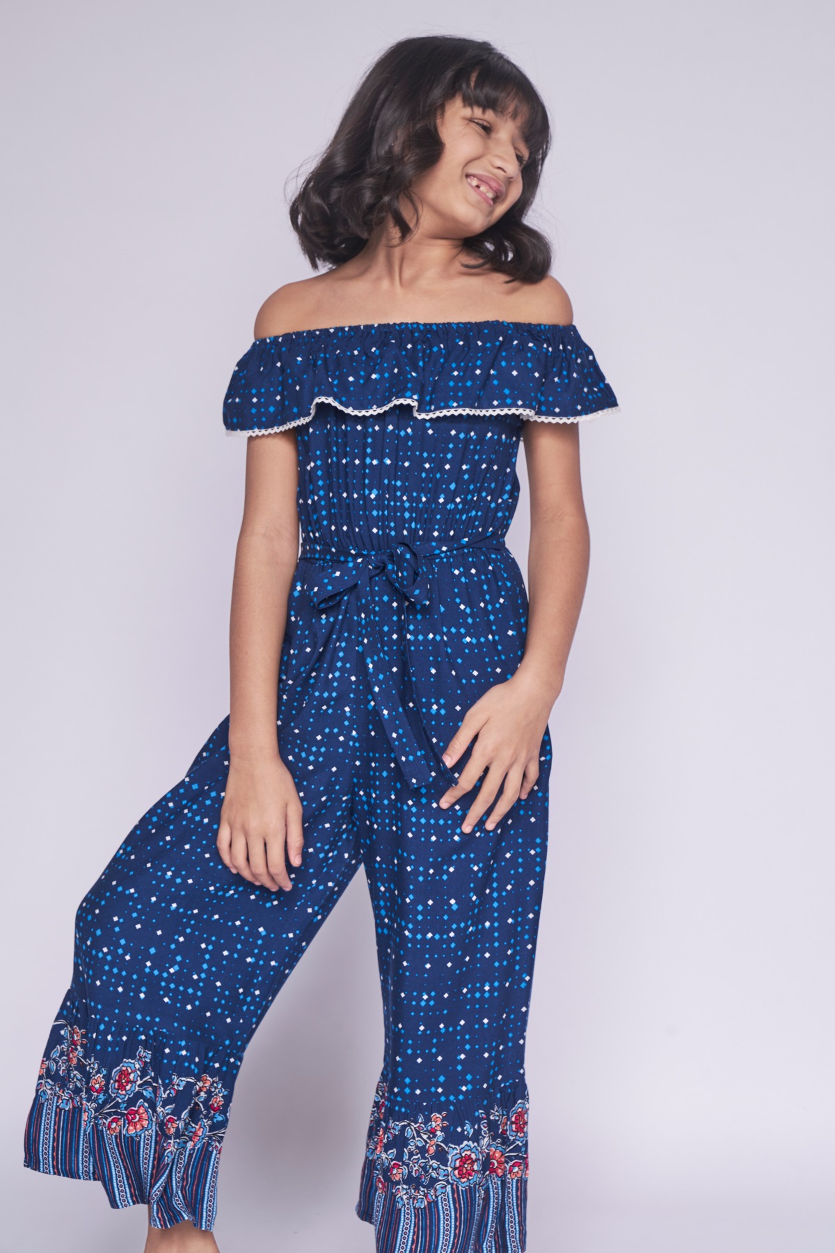 3 - Indigo Lace Flared Jump Suit, image 3