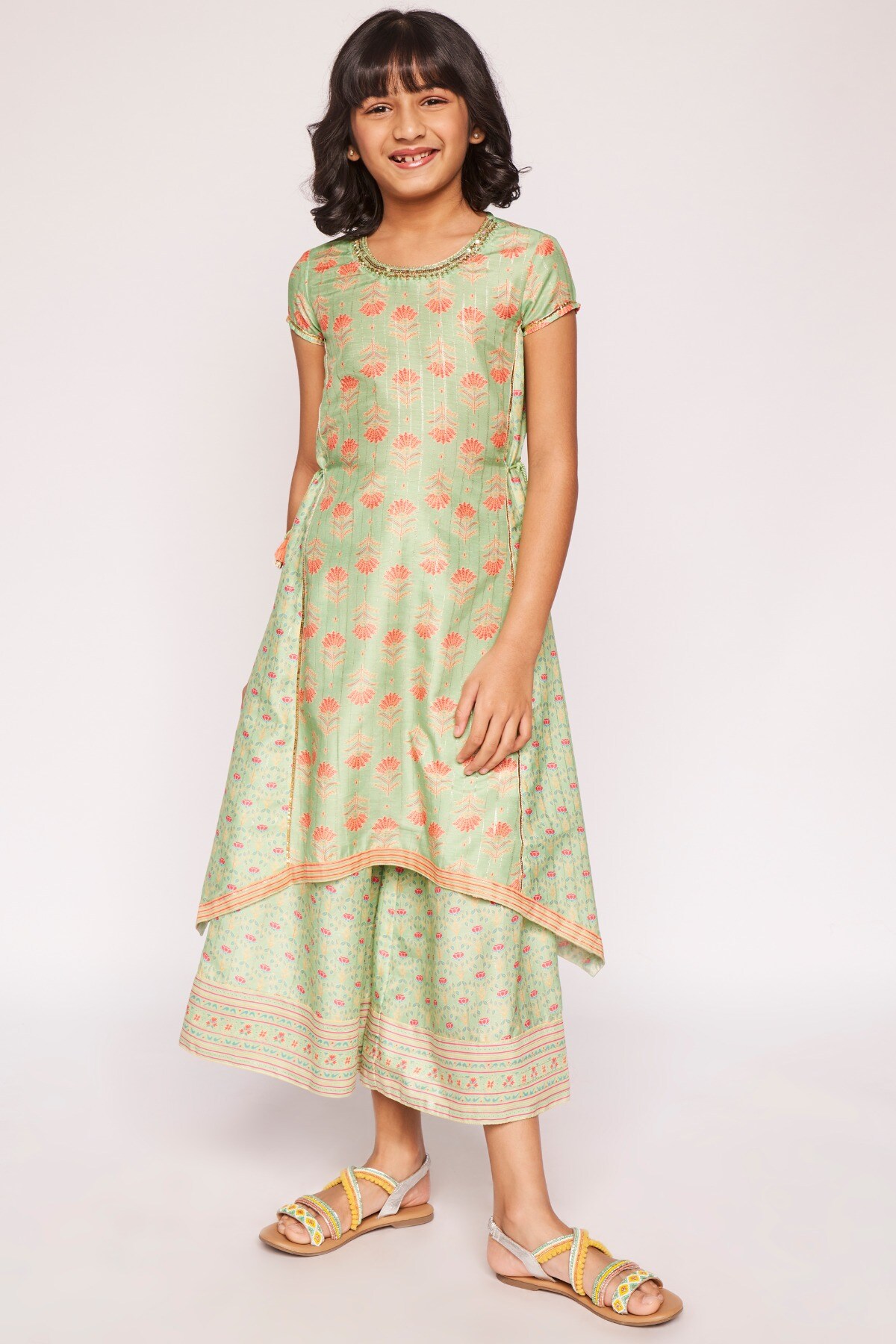 2 - Sage Green Embroidered Floral Suit, image 2