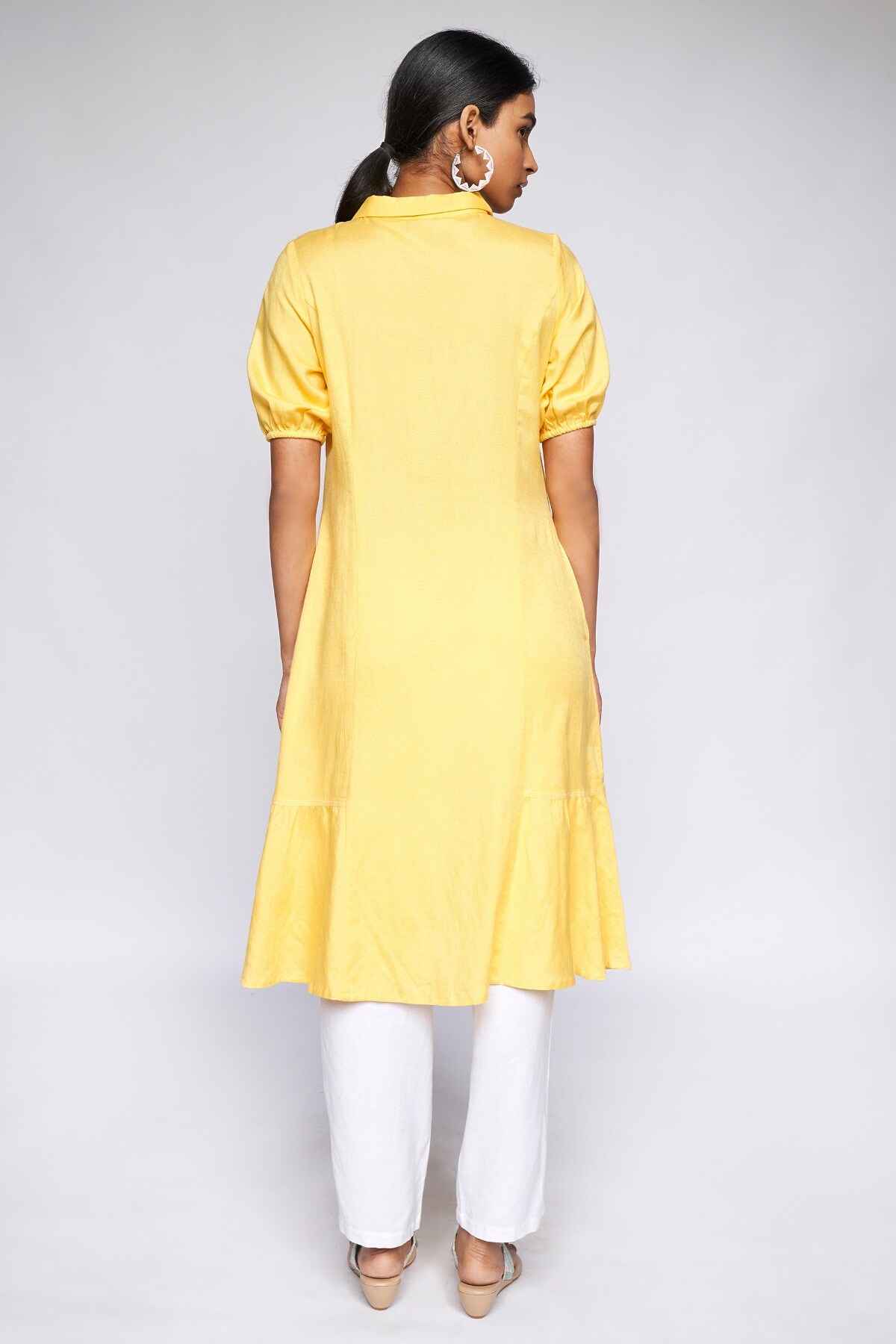 Buy Yellow Textured Kurti Online - RK India Store View