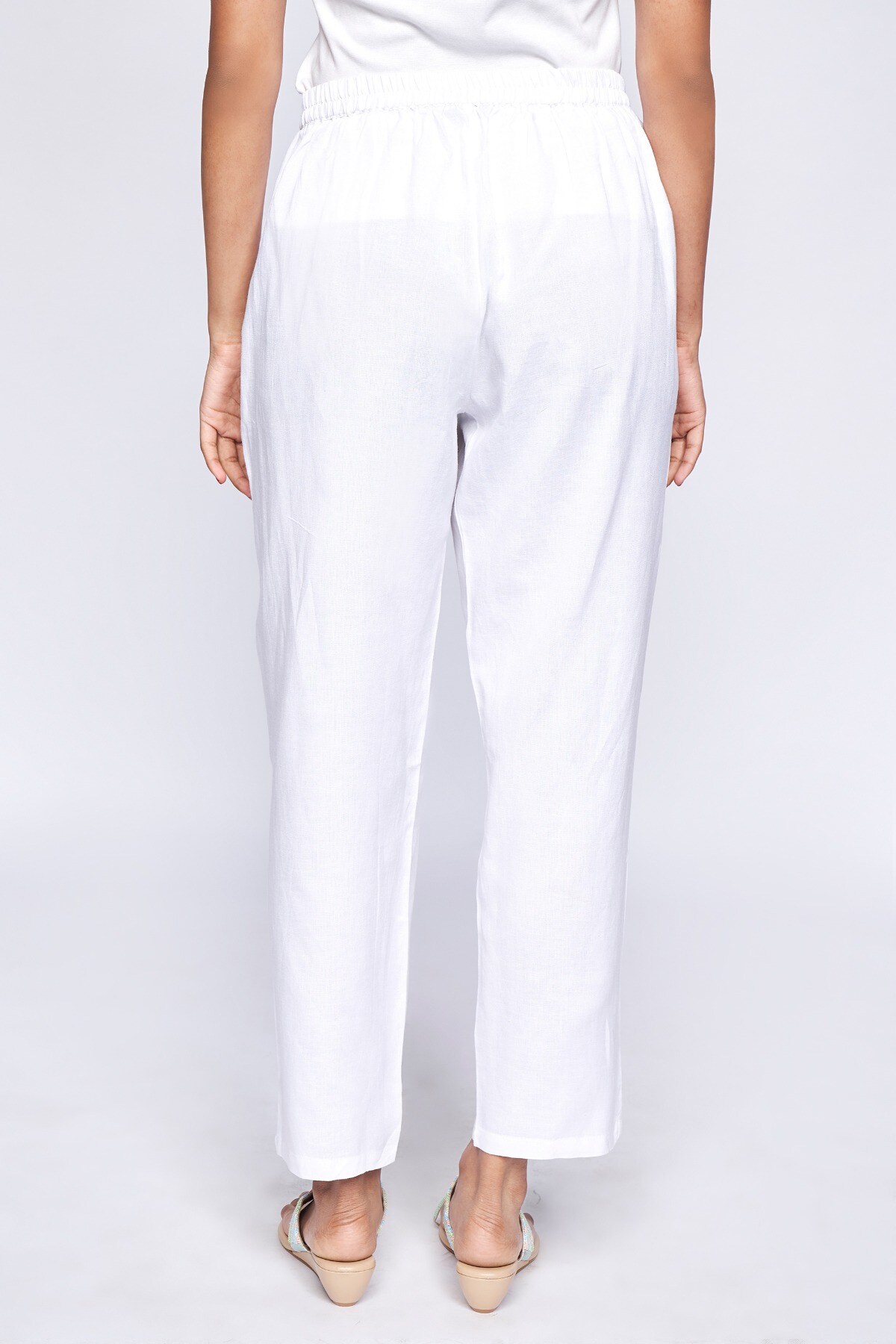 Buy White Trousers & Pants for Women by Jaipur Kurti Online | Ajio.com