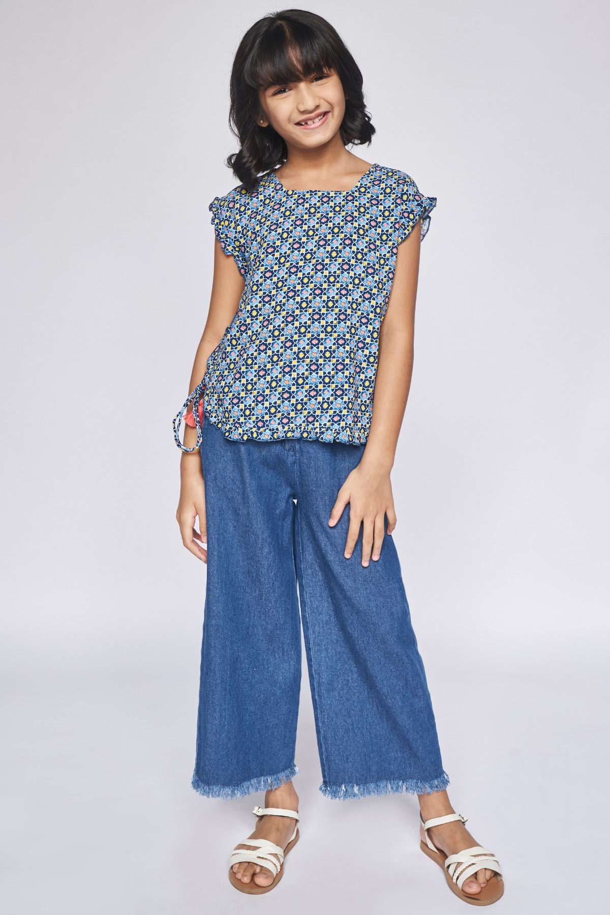 5 - Indigo Tie-Ups Geometric Top, image 5