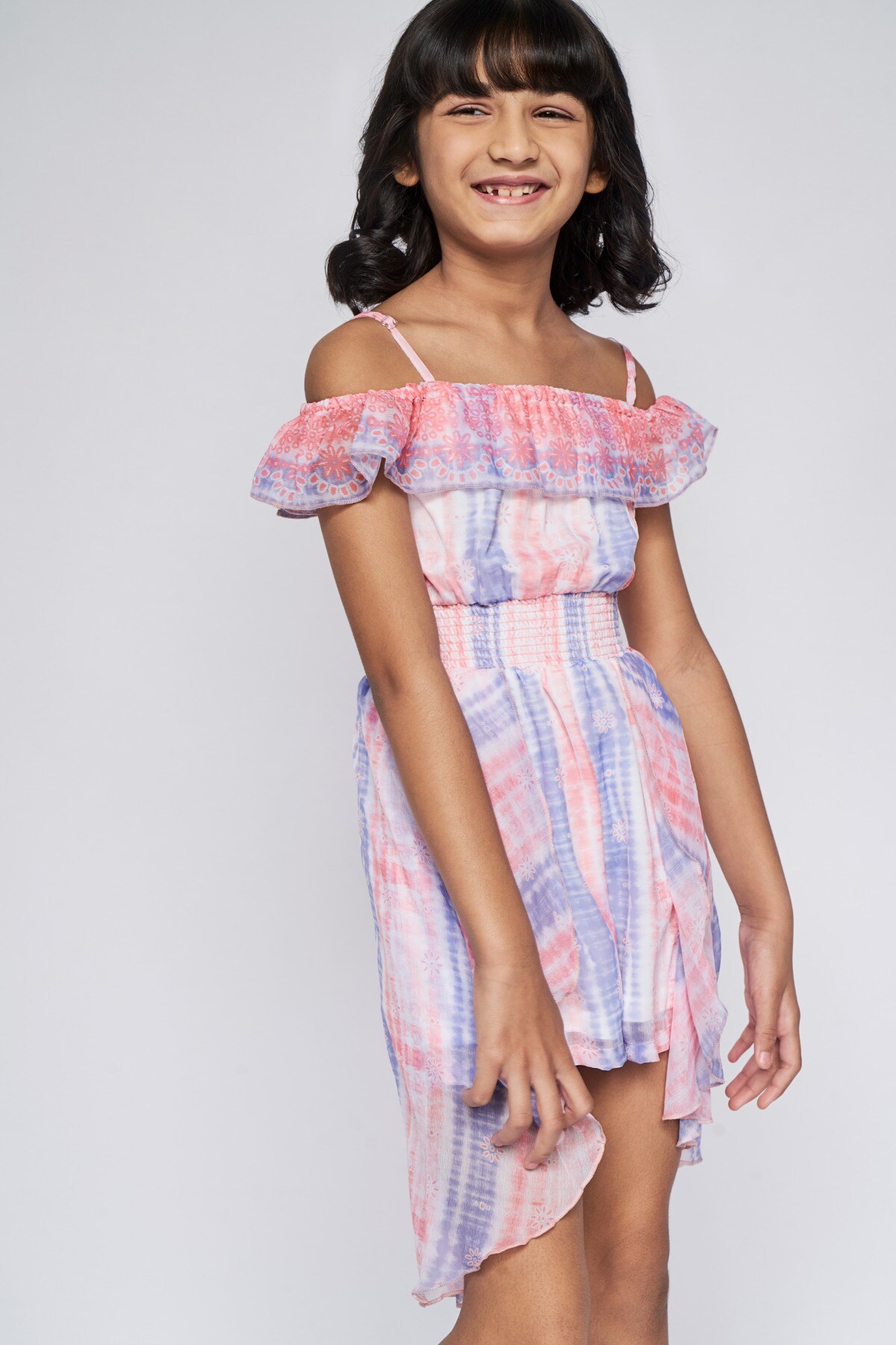 3 - Multi Color Smocking Tie & Dye Jump Suit, image 3