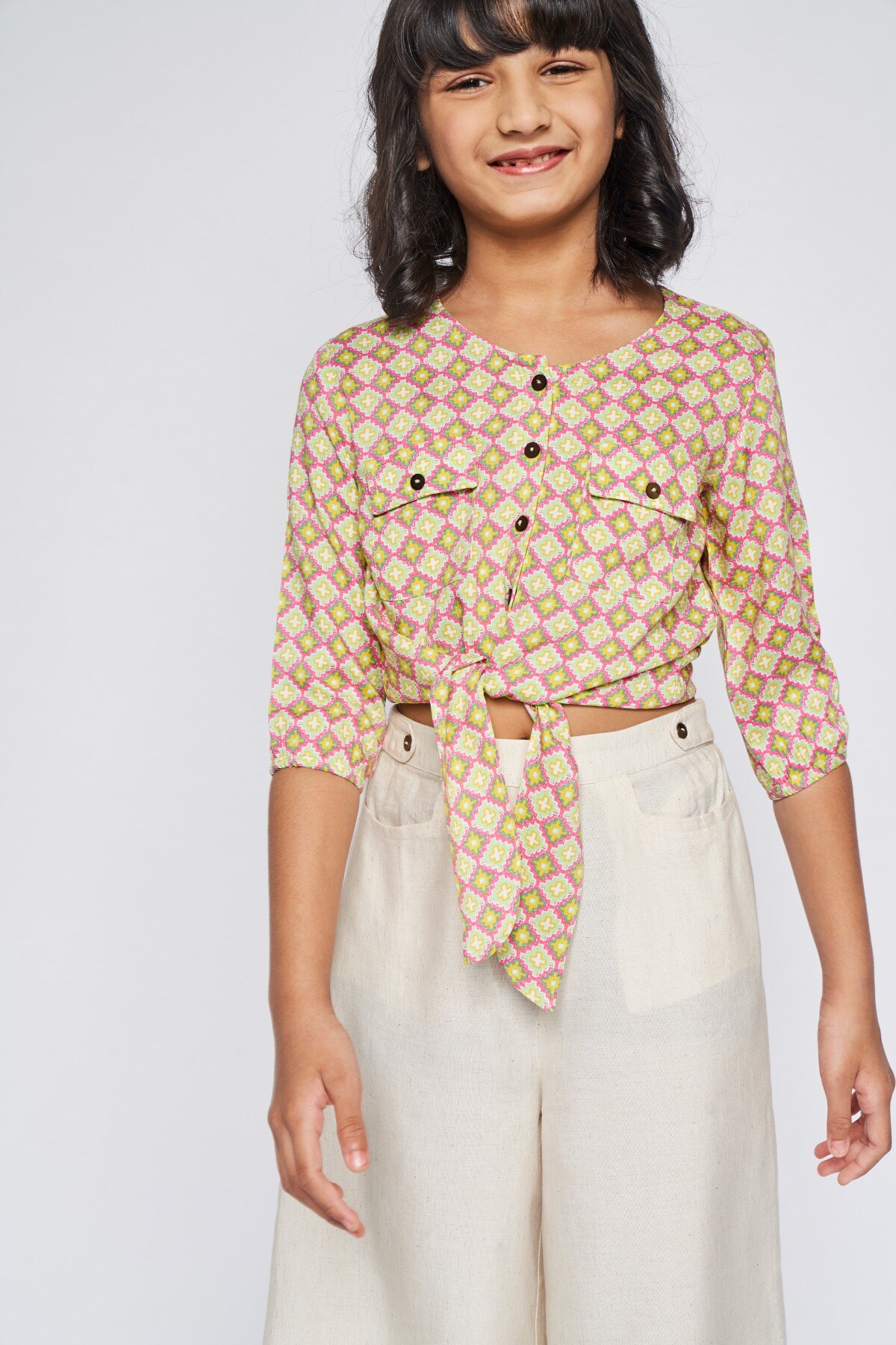 1 - Mint Tie-Ups Geometric Top, image 1