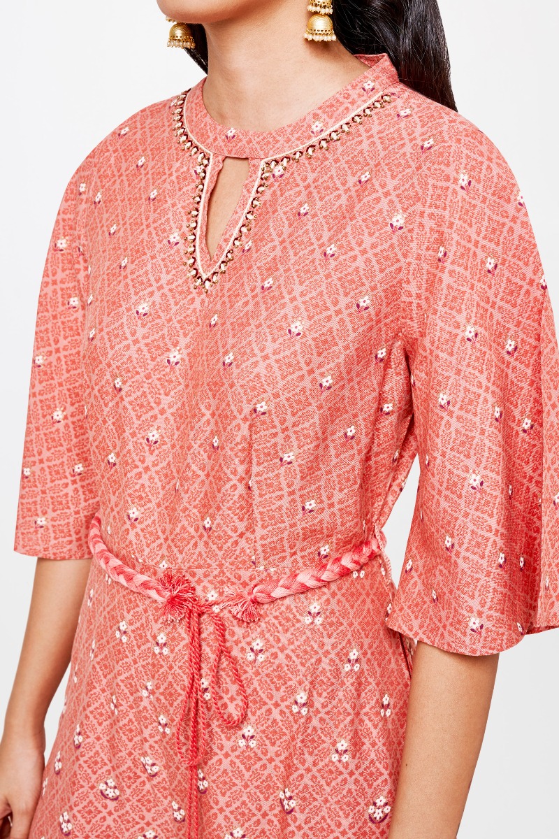 6 - Pink Floral Fit and Flare Maxi Jumpsuit, image 6