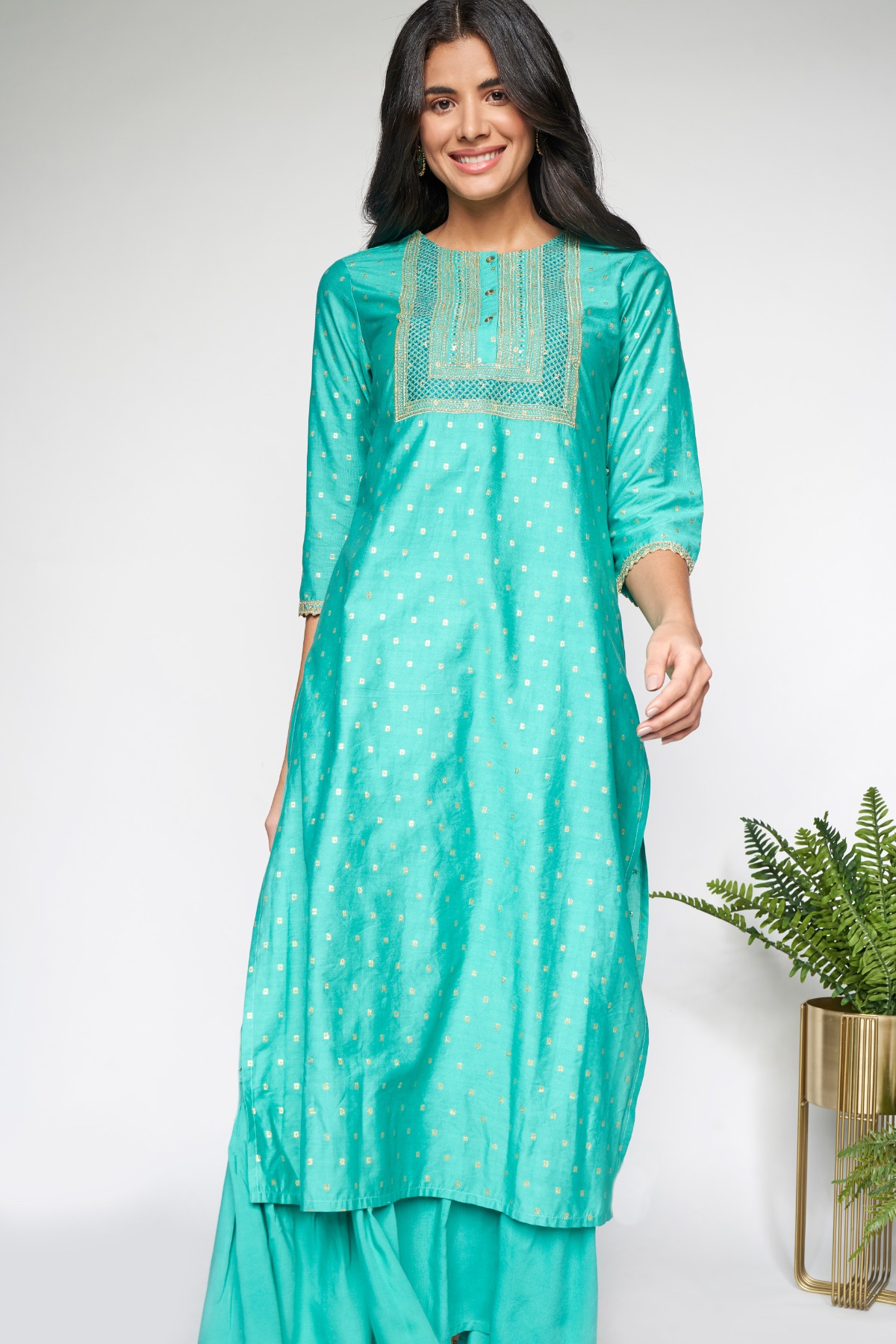 Buy GLOBAL DESI Embroidered Viscose Boat Neck Women's Top | Shoppers Stop