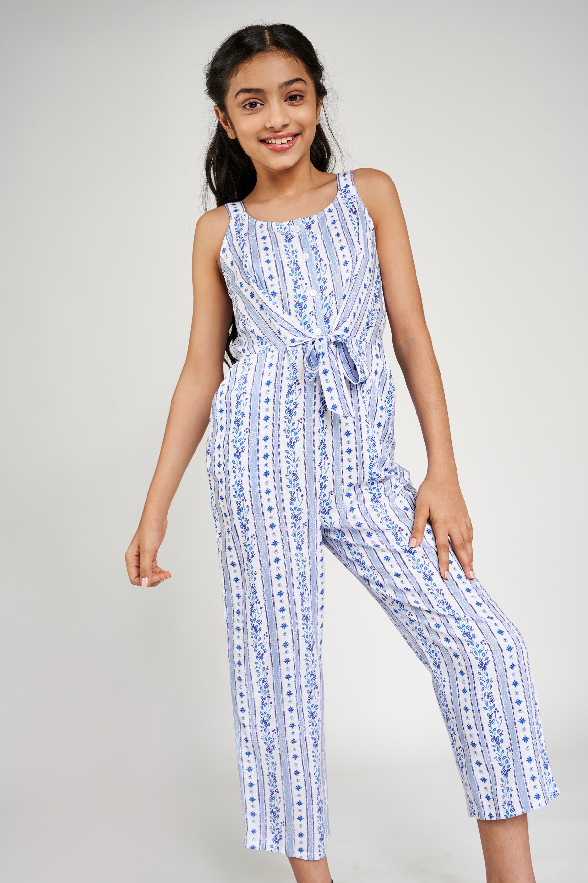 Buy Global Desi Purple Solid Waist Tie Up Detailing Basic Jumpsuit -  Jumpsuit for Women 15329142 | Myntra