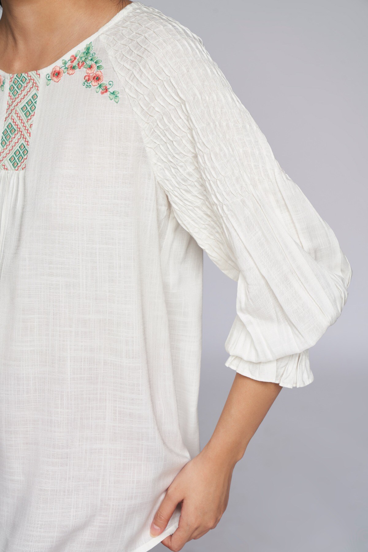 5 - White Solid A-Line Top, image 5