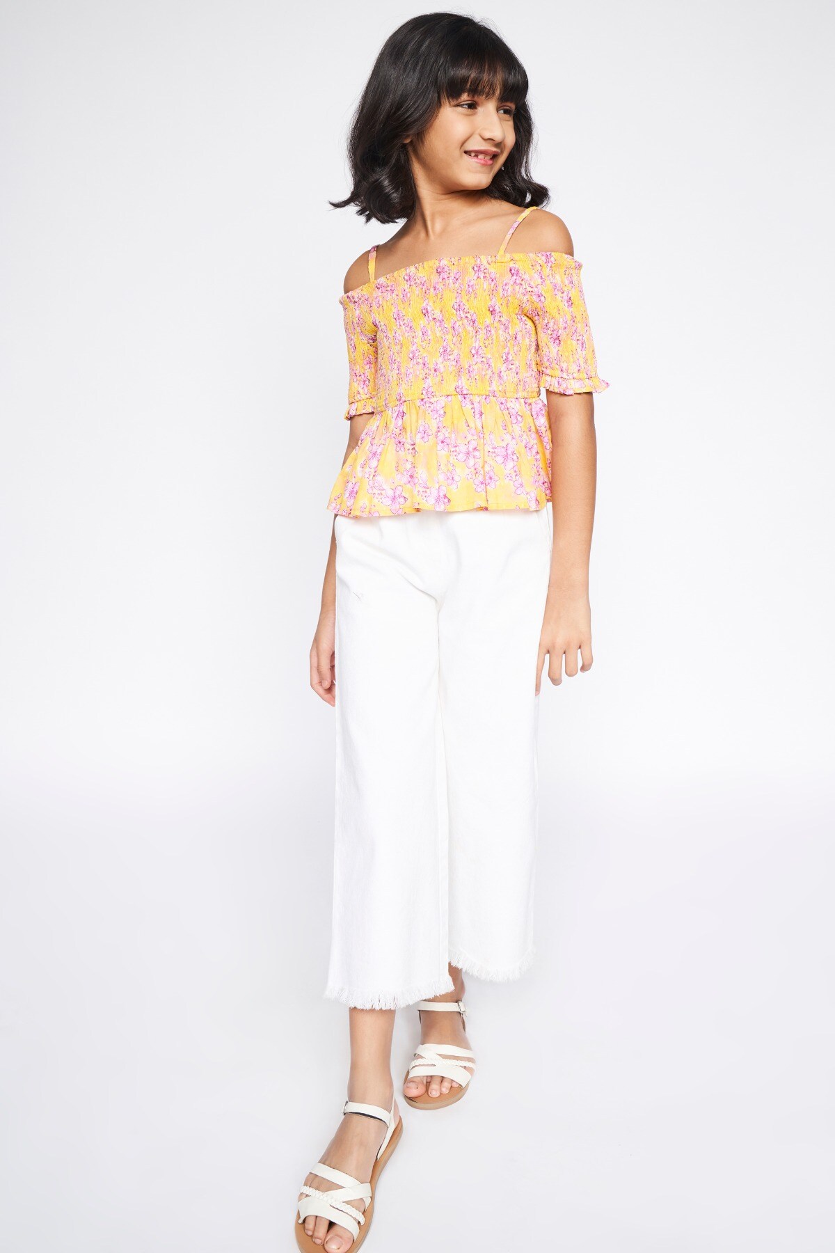 4 - Yellow Smocking Floral Top, image 4