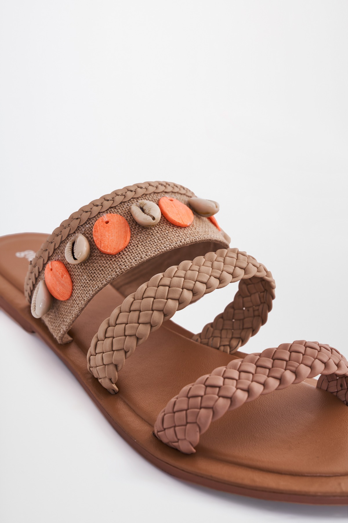 2 - Beige Beaded Flats, image 2