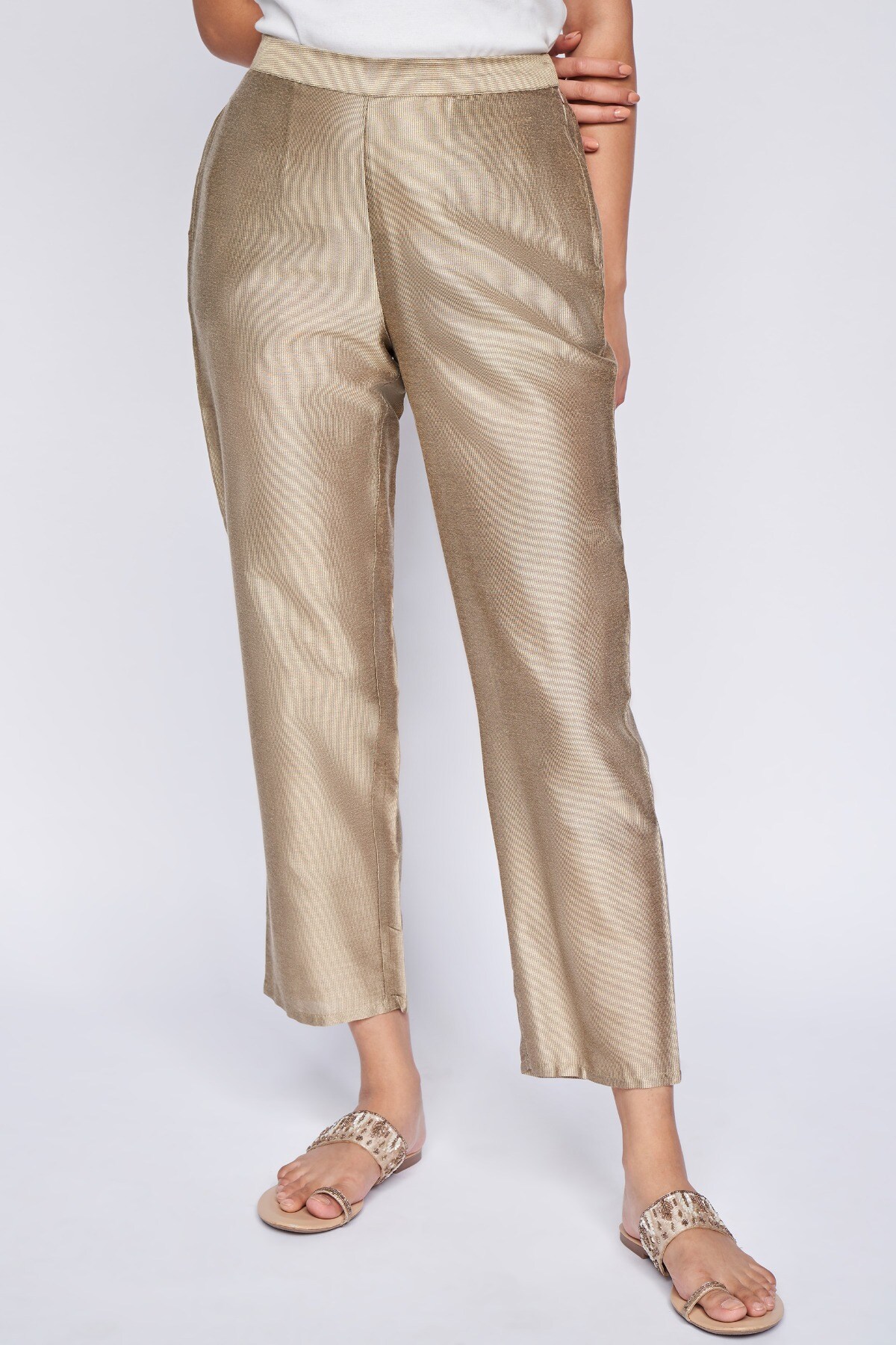 Buy Gold Solid Straight Bottom Online at Best Price at Global Desi