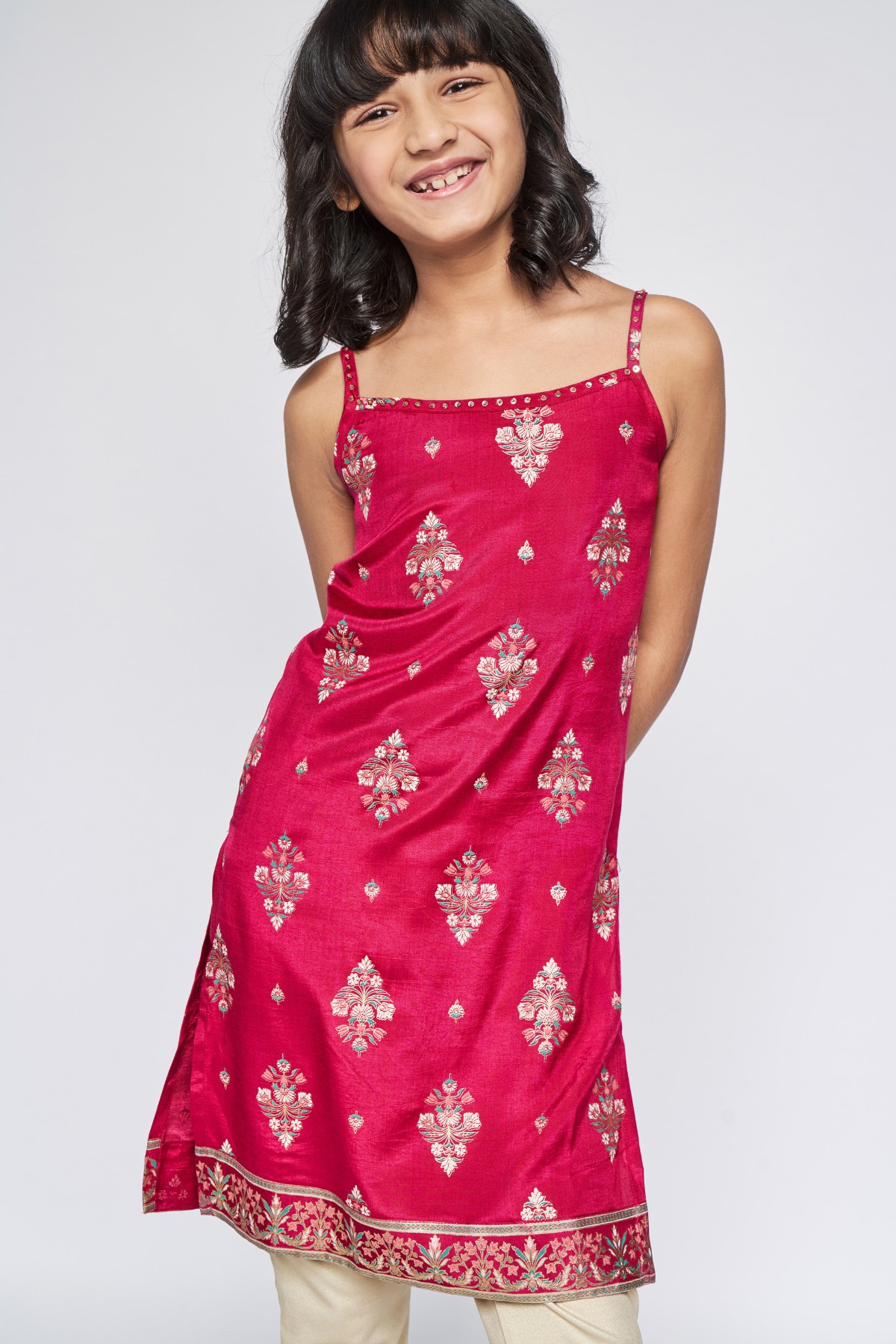1 - Magenta Embellished Floral Suit, image 2