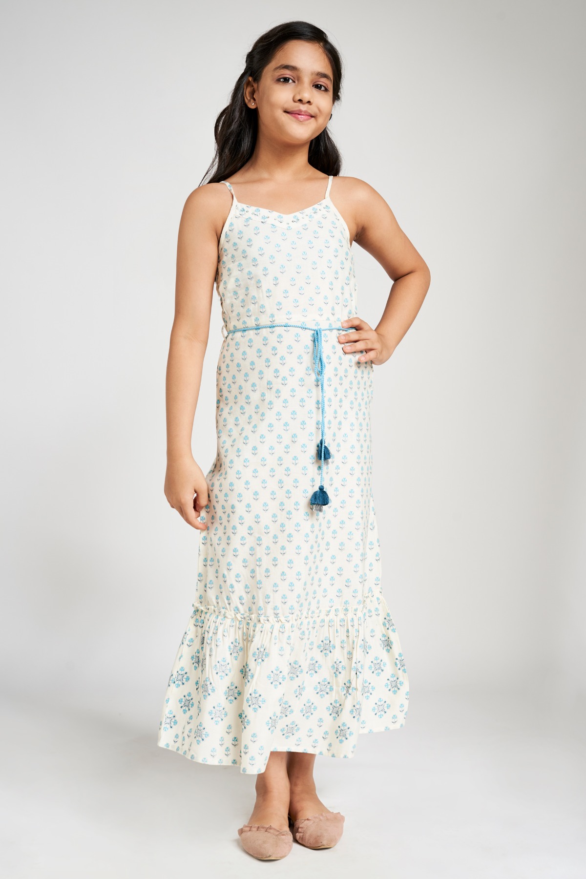 Global desi top white maxi dress