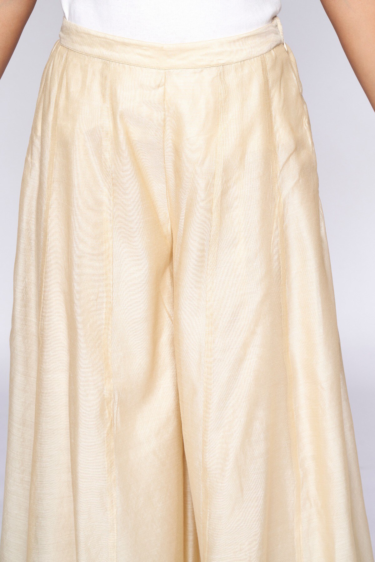 6 - Beige Solid Flared Sharara, image 6