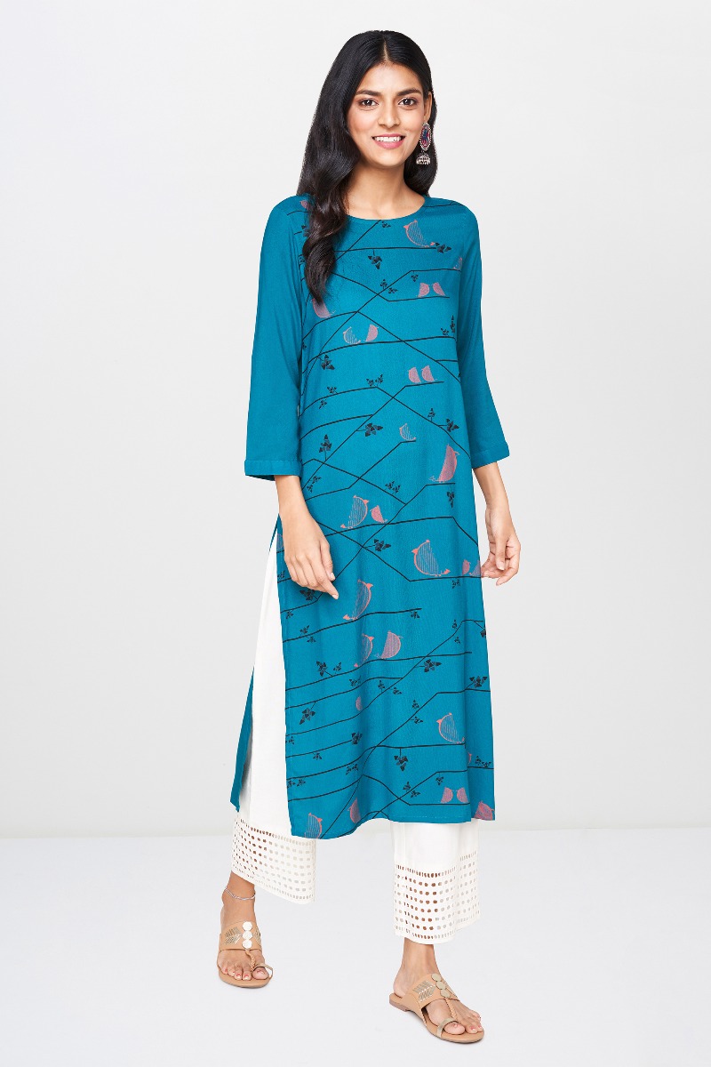 Global desi green kurta discount