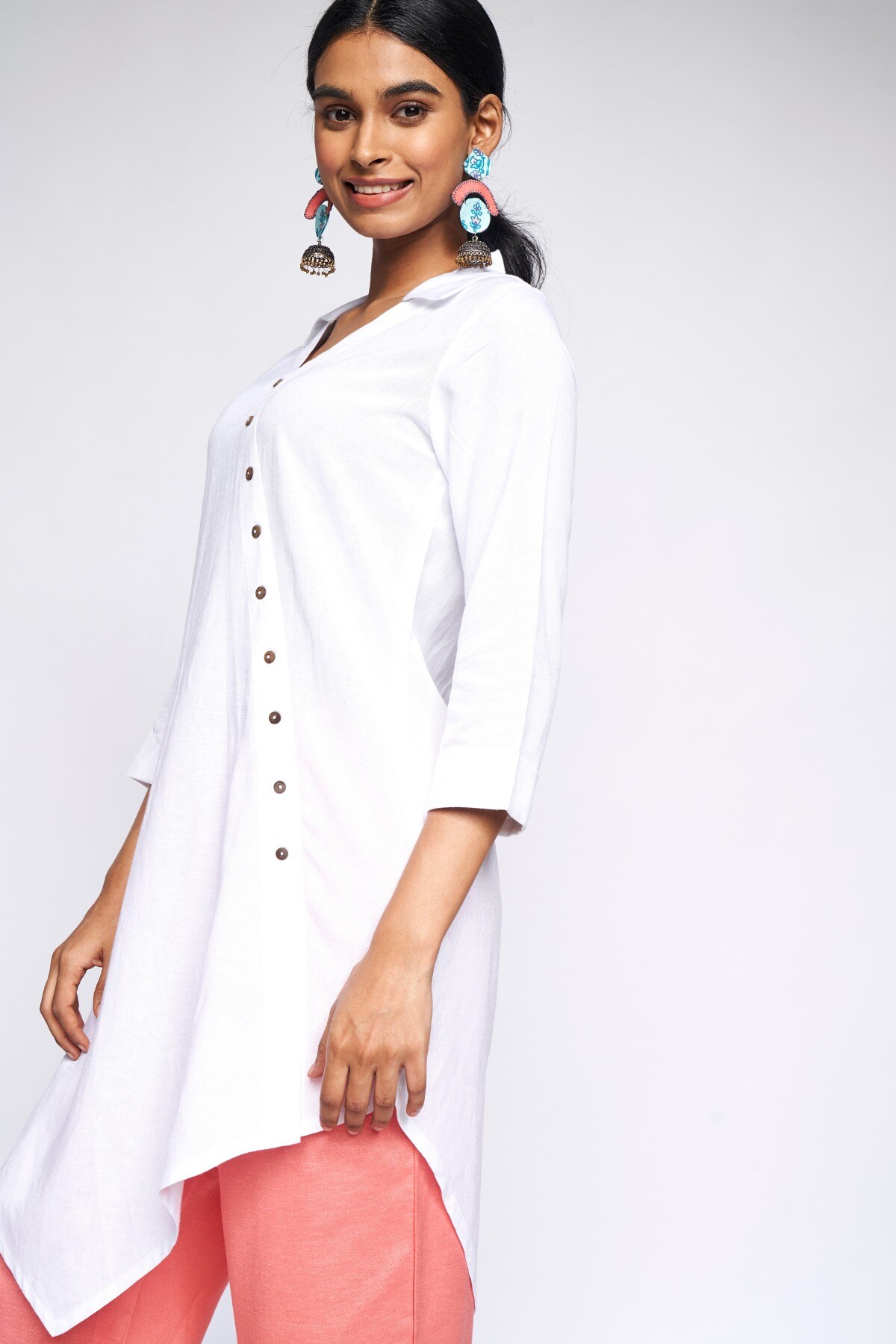 1 - White Solid A-Line Tunic, image 1